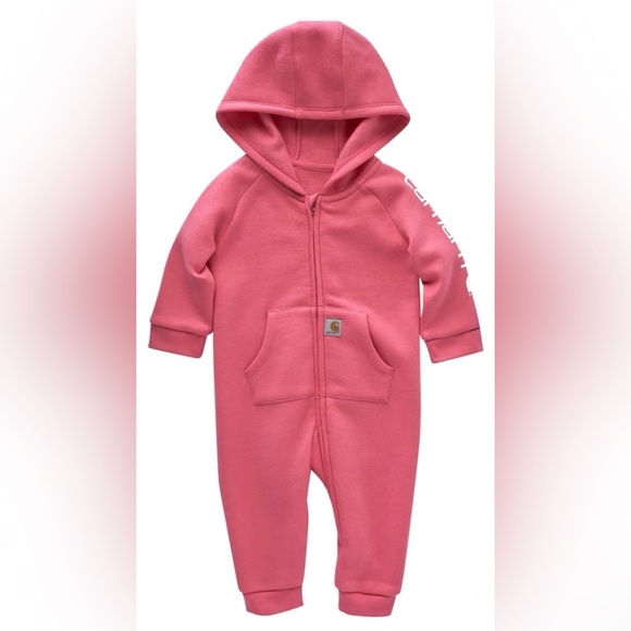 Carhartt Other - Carhartt Fleece Zip-Front Hooded Long-Sleeve Coveralls for Babies-3 Months